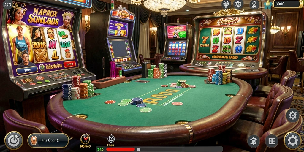 Tampilan utama FUNGAME777 dengan karakter yang menonjol.