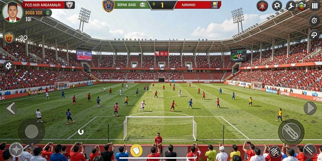 Tampilan karakter utama yang keren dan penuh warna.